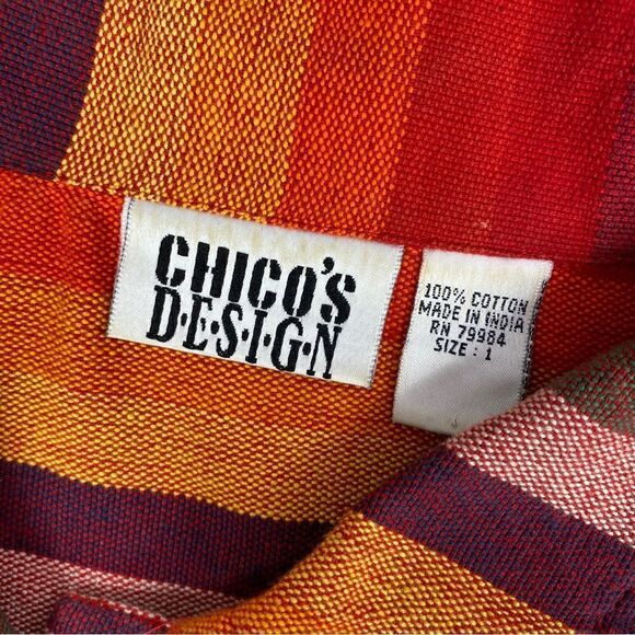 Chico’s Design Vintage Rainbow Stripe Serape Shirt Jacket Medium Western - Picture 10 of 12